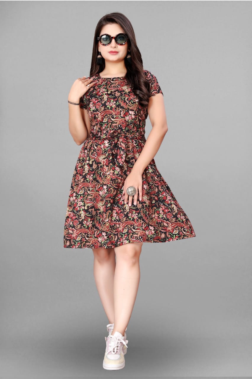 Trendy Casual Short Cotton Gown | Fabric Heavy Crepe - Image 3