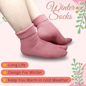 Fleece Calf Length Winter Socks for Girls